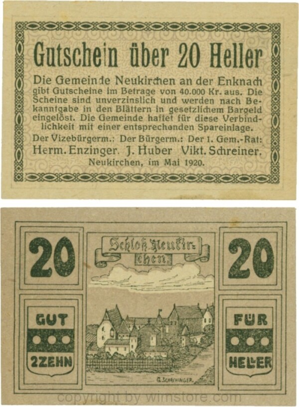 Neukirchen an der Enknach, G0656b, 20 Heller; 1-