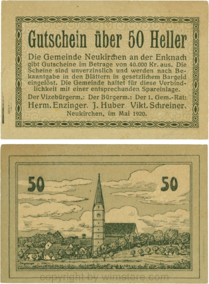 Neukirchen an der Enknach, G0656b, 50 Heller; 1-