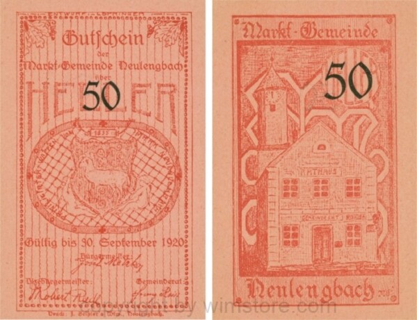 sn109905 Neulengbach, G0659a, 50 Heller; 1-