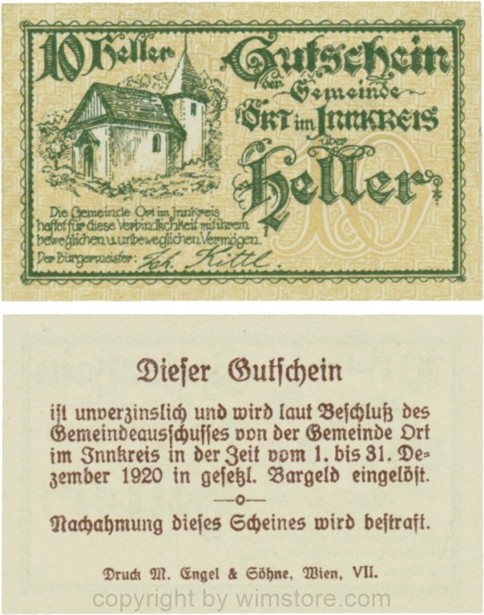 Ort im Innkreis, G0711a, 10 Heller; 1