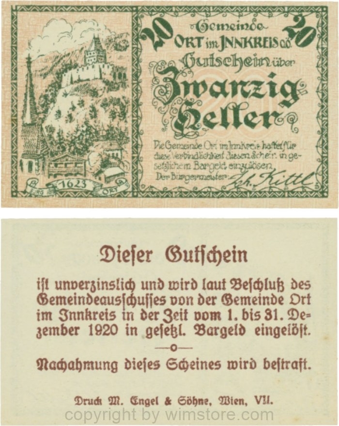 Ort im Innkreis, G0711a, 20 Heller; 1