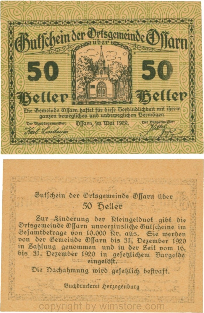 Ossarn, G0712a03, 50 Heller, Schein 03; 1