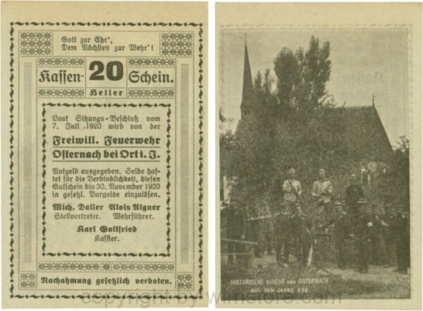 Osternach, P0715, 20 Heller; 1-