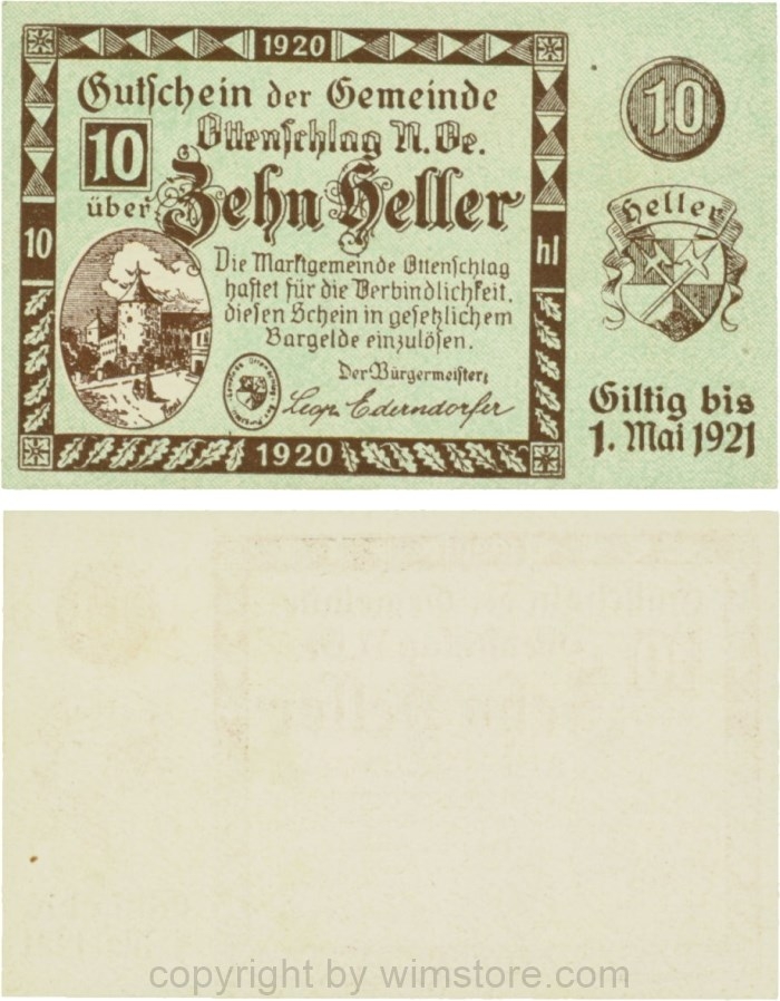 Ottenschlag, G0716a, 10 Heller; 1