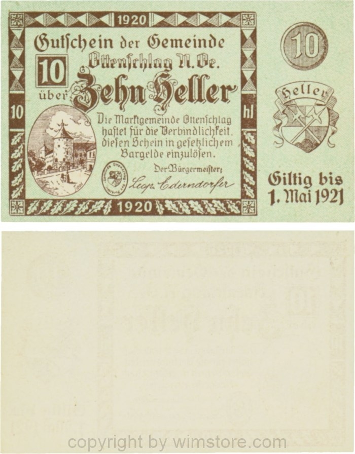 Ottenschlag, G0716a, 10 Heller; 1-
