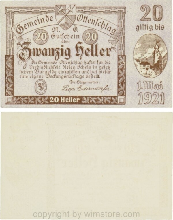 Ottenschlag, G0716a, 20 Heller; 1-