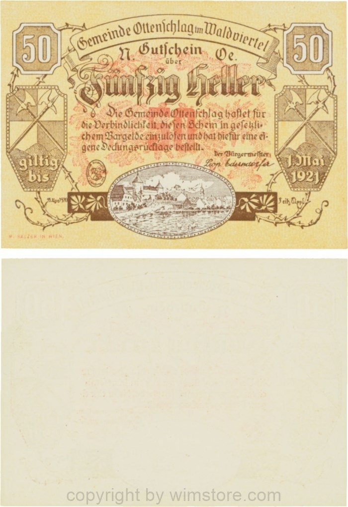 Ottenschlag, G0716a, 50 Heller; 1