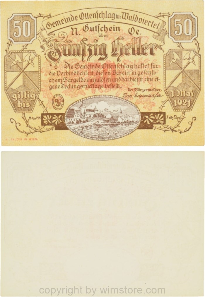 Ottenschlag, G0716a, 50 Heller; 1-