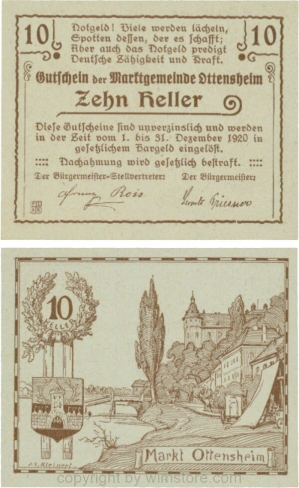 sn110066 Ottensheim, G0717a, 10 Heller; 1-