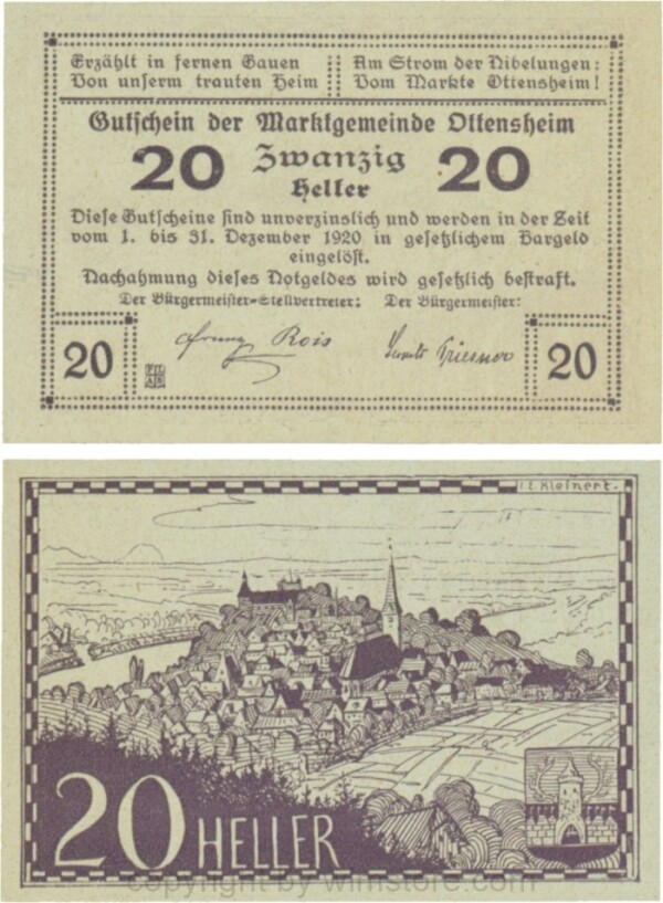 Ottensheim, G0717a, 20 Heller; 1