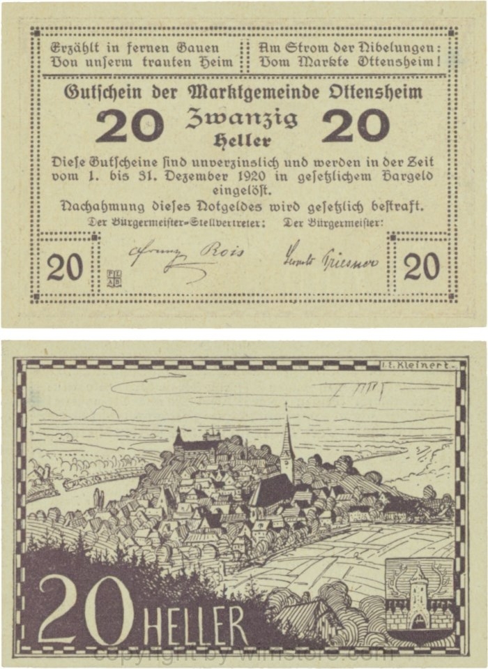 Ottensheim, G0717a, 20 Heller; 1-