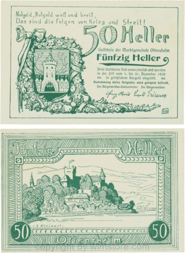 Ottensheim, G0717a, 50 Heller; 1