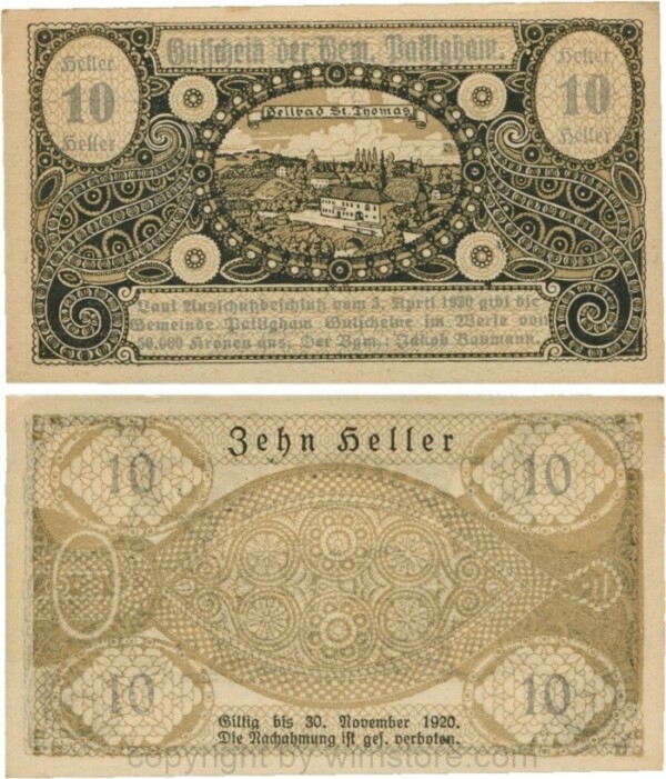 sn110132 Pattingham, G0723a, Gemeinde, 10 Heller; 1-