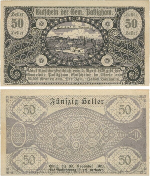 sn110136 Pattingham, G0723a, Gemeinde, 50 Heller; 1-