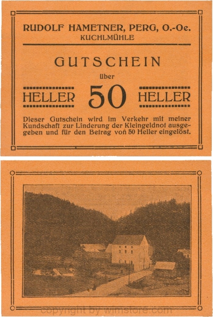 Perg, P0731a, Rudolf Hametner - Kuchlmühle, 50 Heller; 1