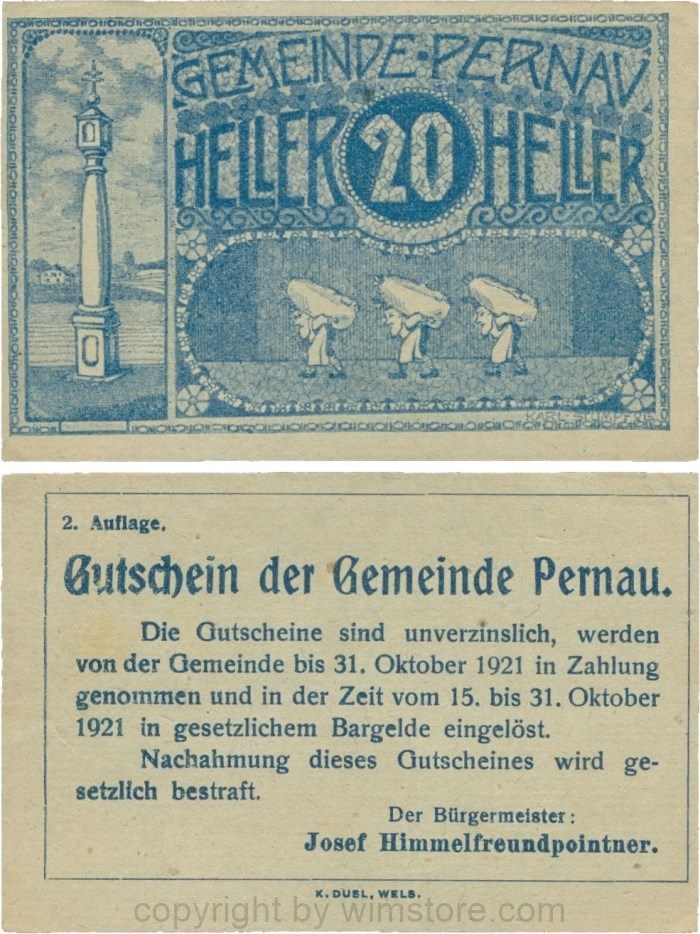 Pernau, G0734IIa, Gemeinde, 20 Heller; 1-