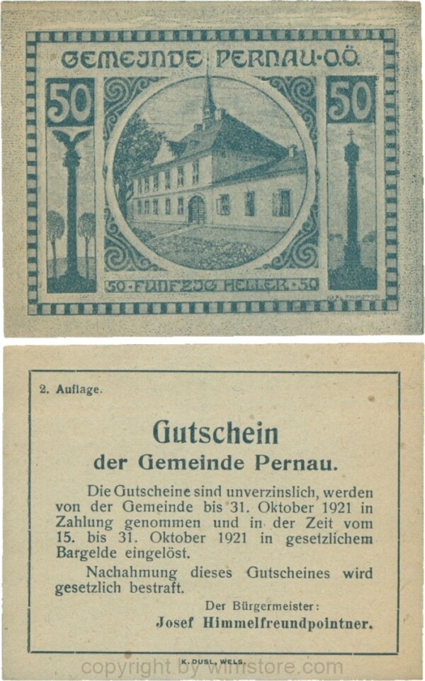 Pernau, G0734IIa, Gemeinde, 50 Heller; 1-