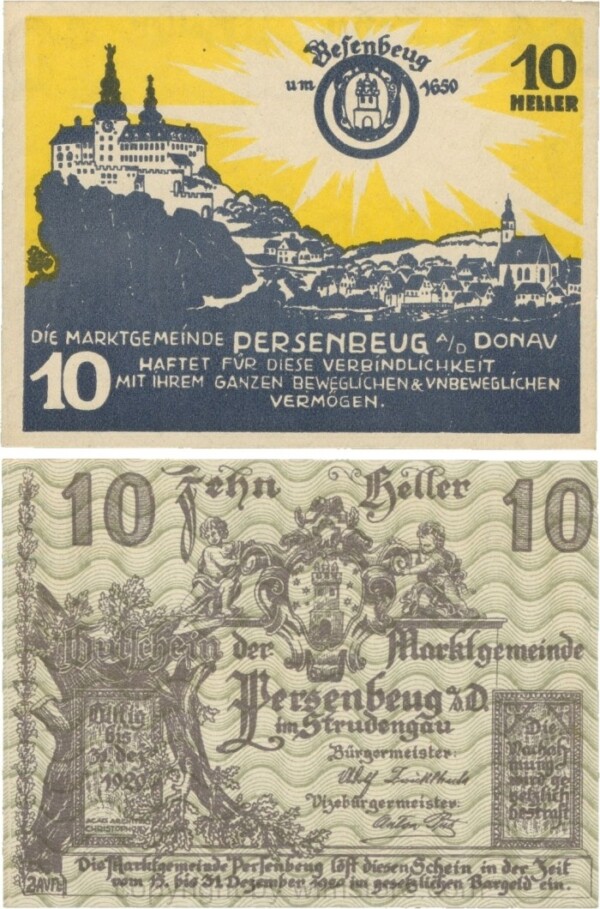 Persenbeug, G0735IIa, Marktgemeinde, 10 Heller; 1