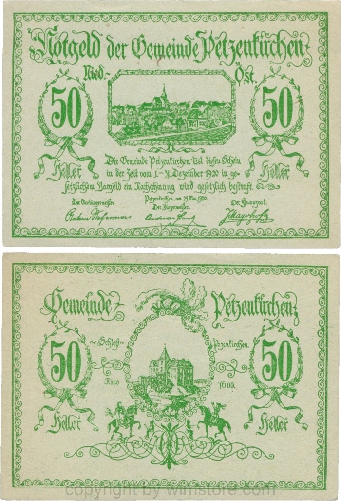 Petzenkirchen, G0740a, Gemeinde, 50 Heller; 1-