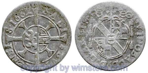 Salzburg 1654 - 1668, Guidobald Graf von Thun und Hohenstein, 1 Kreuzer 1662, Pr. 1519, Silber, s