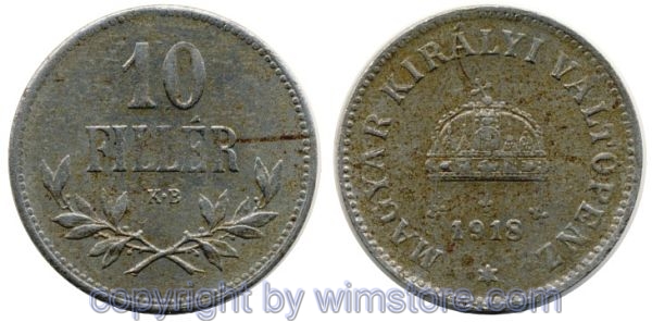 Franz Josef I., 10 Filler 1918 KB, J 413, Eisen, vz
