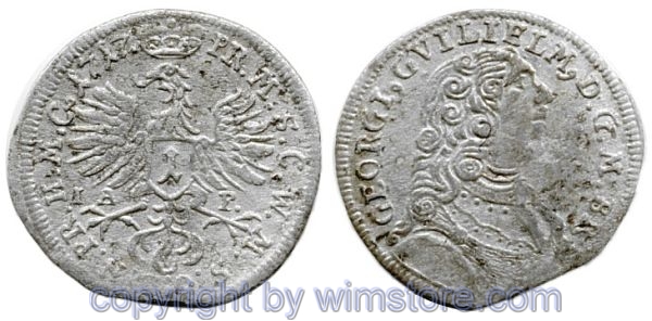 Brandenburg Bayreuth, 1 Kreuzer 1717 IAP, KM 123, Silber, -ss