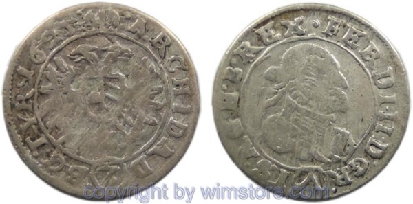 Ferdinand II. 1619 - 1637, Groschen 1625 Wien, ähnl. Her 1038, Silber, -ss