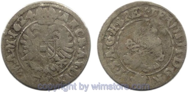 Ferdinand II. 1619 - 1637, Groschen 1624 Prag, Her 1142, Silber, -ss