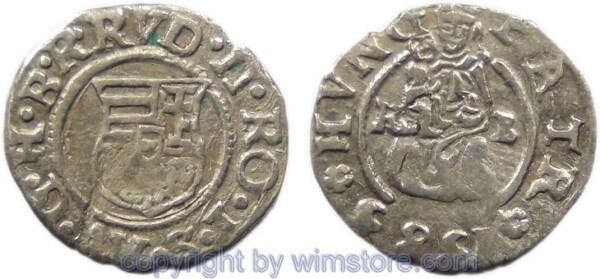 Rudolf II. 1576 - 1612, Denar 1583 KB, Hus 1059, Silber, -ss