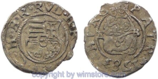 Rudolf II. 1576 - 1612, Denar 1583 KB, Hus 1059, Silber, -ss