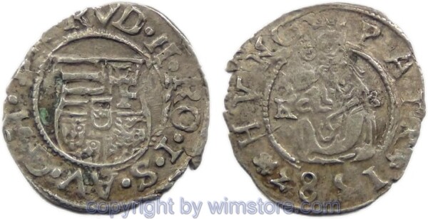 Rudolf II. 1576 - 1612, Denar 1583 KB, Hus 1059, Silber, -ss