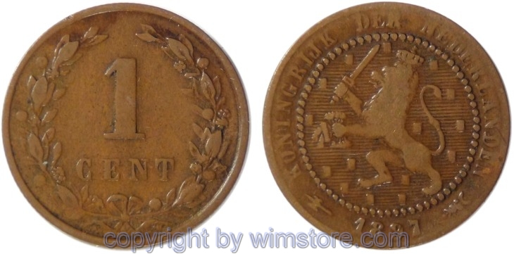 Niederlande, 1 Cent 1897, KM 107, Bronze, s