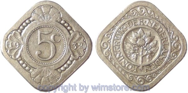 Niederlande, 5 Cents 1932, KM 153, Ku/Ni, ss