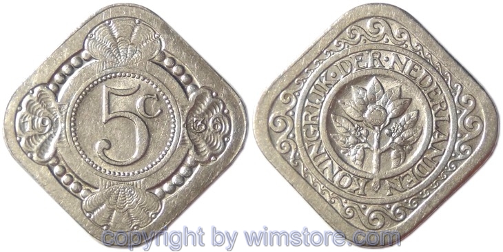 Niederlande, 5 Cents 1936, KM 153, Ku/Ni, vz