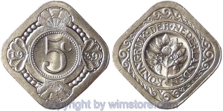 Niederlande, 5 Cents 1939, KM 153, Ku/Ni, -st