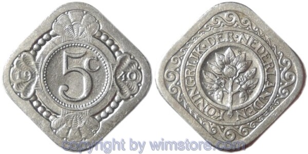 Niederlande, 5 Cents 1940, KM 153, Ku/Ni, vz