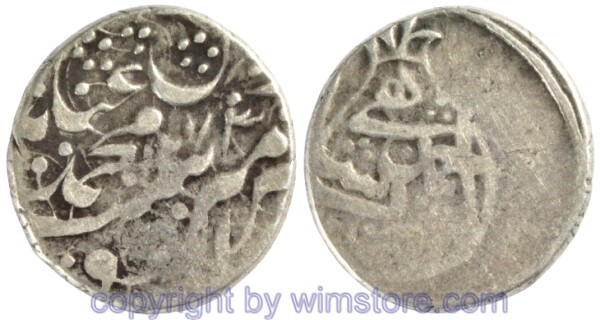 Afghanistan, AH1258 - AH1280, Dost Muhammad (2. Reg.), 1/2 Rupee AH1273 Ahmadshahi, KM 186, Silber, -ss