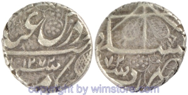Afghanistan, AH1258 - AH1280, Dost Muhammad (2. Reg.), 1 Rupee AH1272//1272 Kabul, Mitch. 2218, Silber, ss