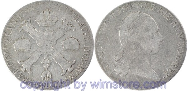 Franz II./I., Kronentaler 1796 C, Prag, Her 475, Silber, s