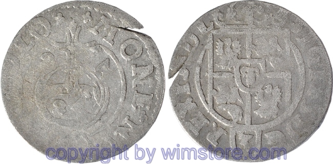 Polen 1587 - 1632, Dreipölker 1624 mit offenem Sas Schild, Reichsapfel mit dreifacher Linie, Gumowski 974 Silber, ss, Schrötlingsriß