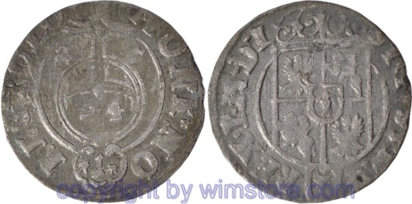 Polen 1587 - 1632, Dreipölker 1625 mit offenem Sas Schild, Wert mit 24, Gumowski 975 Silber, ss