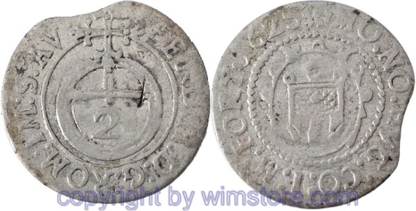 Montfort, 2 Kreuzer (1/2 Batzen) 1625, KM 19, Silber, s, Zainende