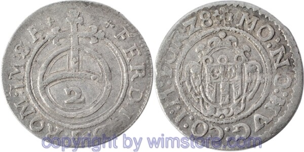 Montfort, 2 Kreuzer (1/2 Batzen) (16)28, KM 27, Silber, ss