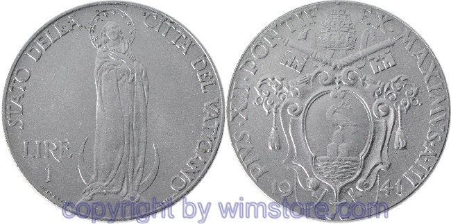 Vatikan, 1 Lira 1941, KM 26a, Stahl, st