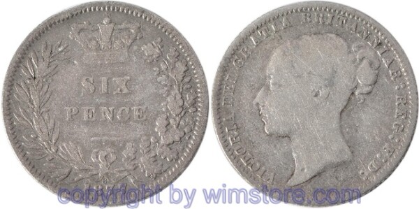 Großbritannien, 6 Pence 1877 Nr. 8, KM 751.1, Silber, s