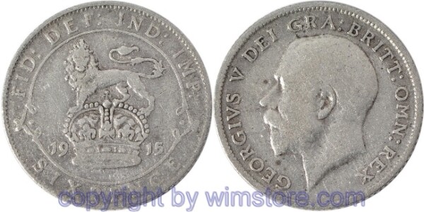 Großbritannien, 6 Pence 1915, KM 815, Silber, s