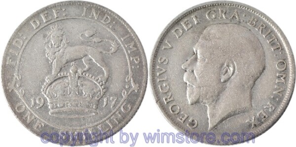 Großbritannien, 1 Shilling 1917, KM 816, Silber, s-ss