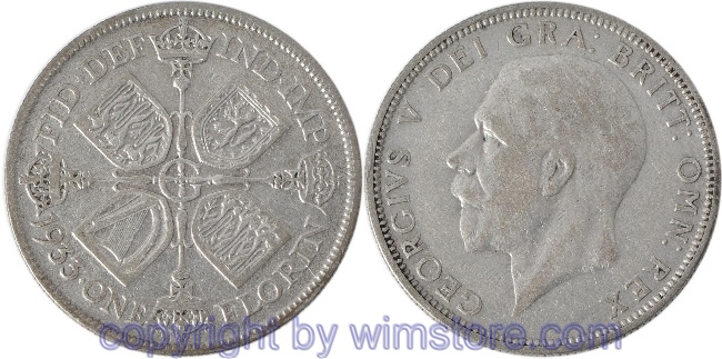 Großbritannien, Florin (Two Shillings) 1933, KM 834, Silber, -ss
