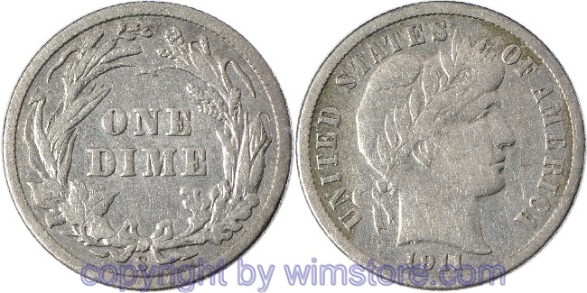 USA, Dime 1911 S, KM 113, Silber, -ss