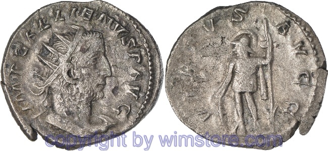 Gallienus 253 - 268, Antoninian, IMP GALLIENVS P AVG // VIRTVS AVGG, Billon, s-ss